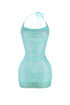 All Nighter Rhinestone Fishnet Halter Dress